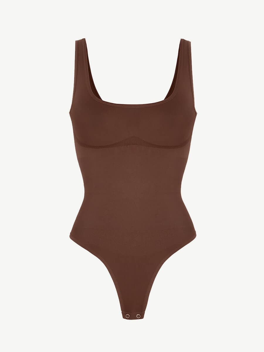 🌿 Eco-friendly Seamless Outerwear Belly Control Thong Bodysuit