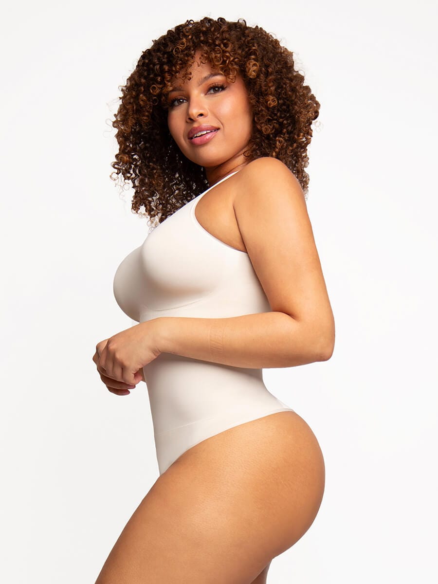 🌿 Eco-friendly Seamless Outer Crew Thong Bodysuit