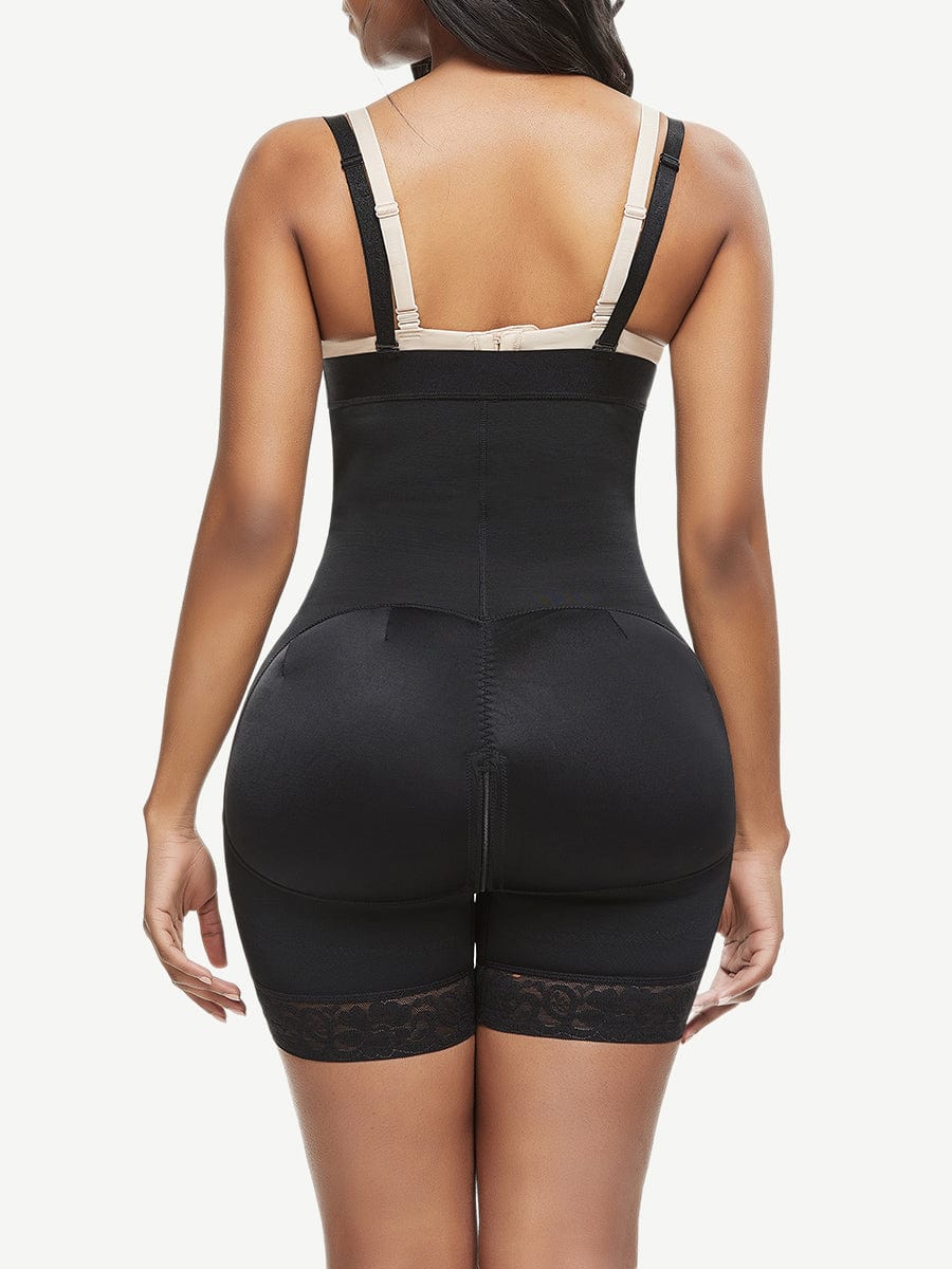 Big Size Lace Trim Postoperative Full Body Shaper
