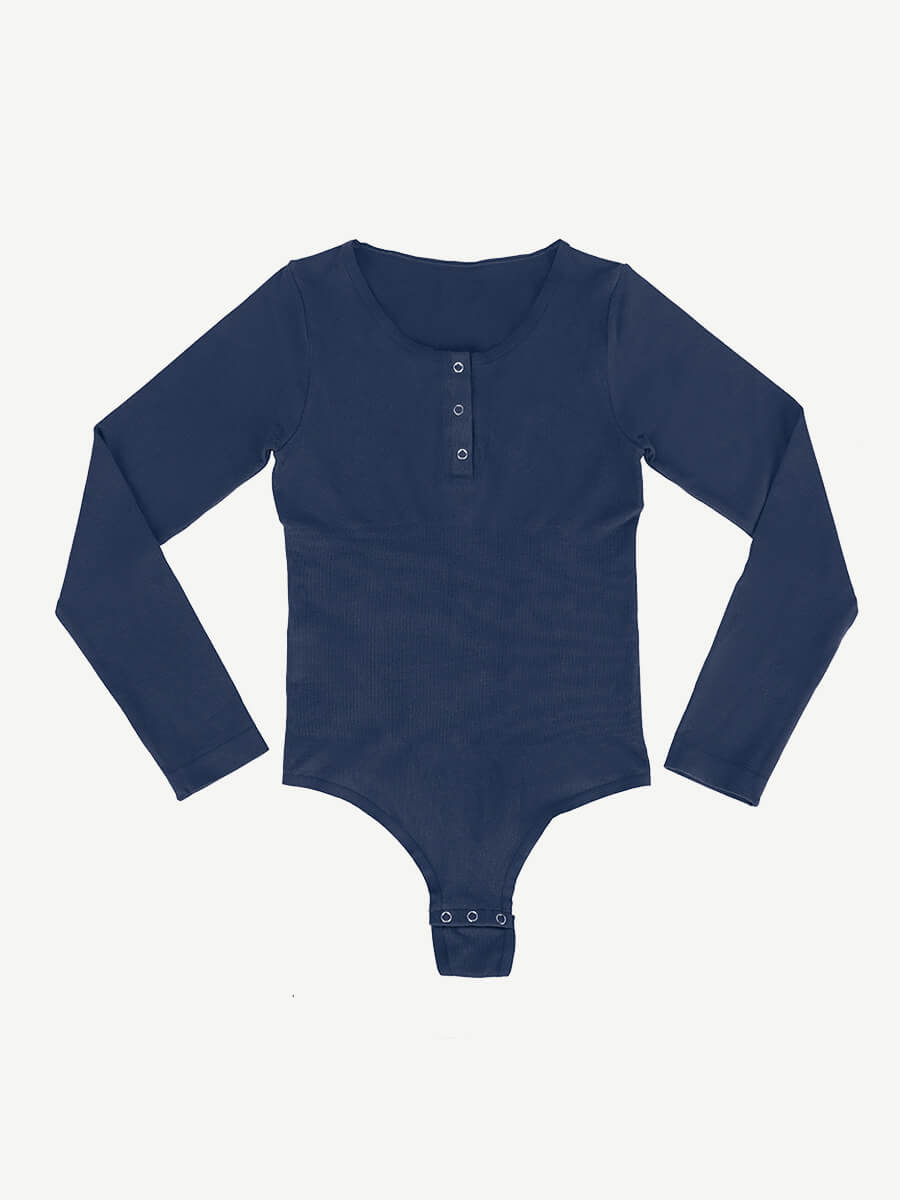 Seamless Outer Long Sleeve Thong Bodysuit