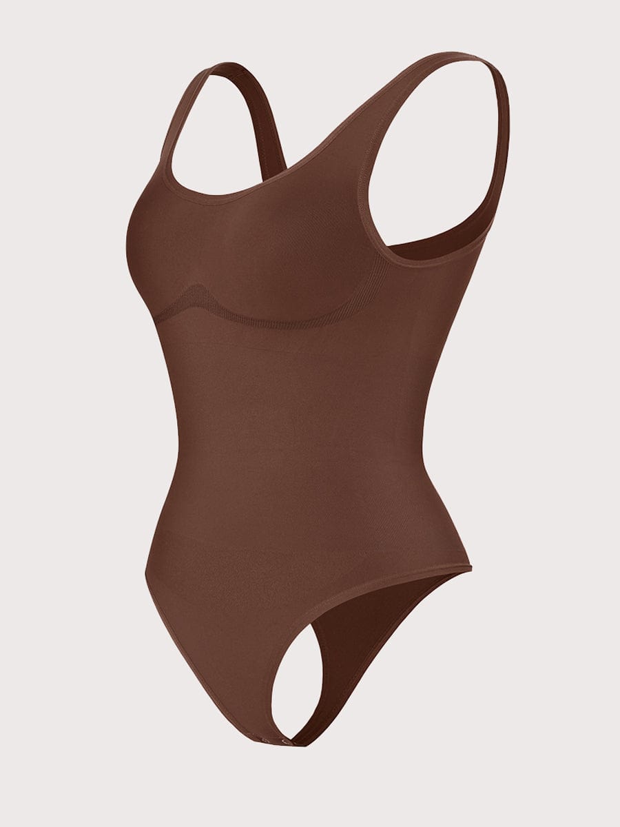 🌿 Eco-friendly Seamless Outerwear Belly Control Thong Bodysuit