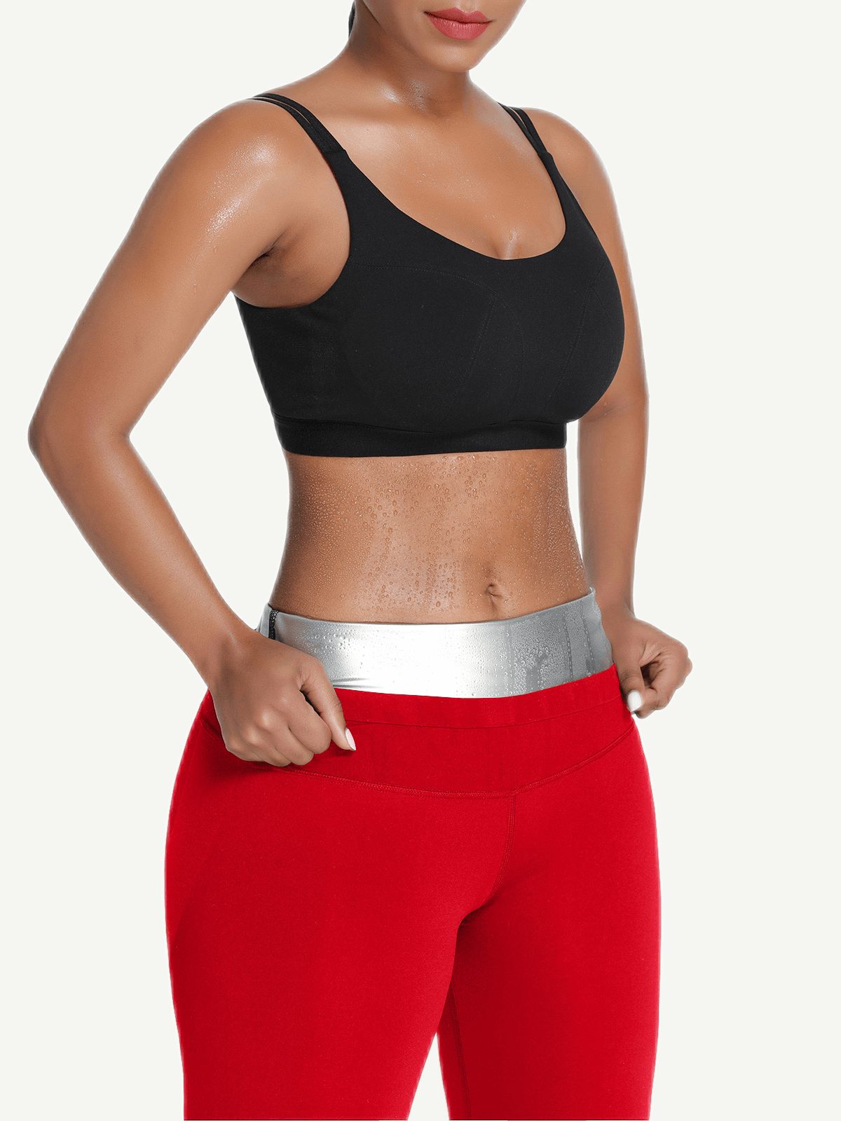 Silver Film Leggings Hot Sauna Tummy Trimmer Pants