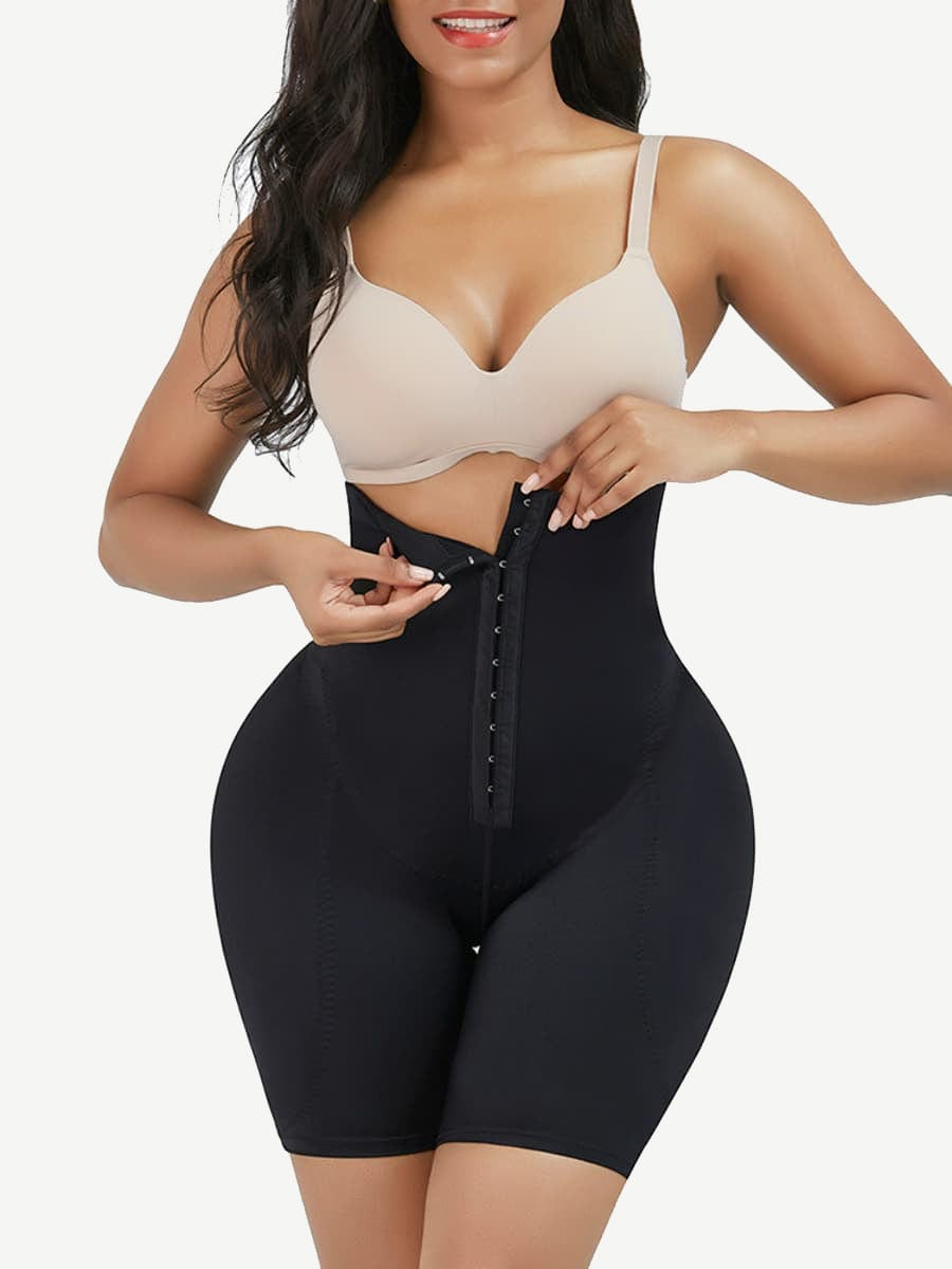 High-Waist Tummy Control Shapewear with 2 Removable Hip Pads