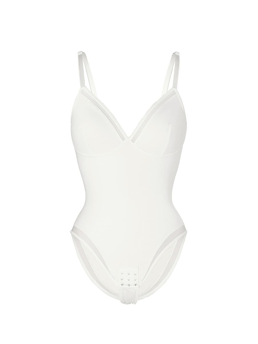 Sexy Deep V-Neck Mesh Sheer Bodysuit