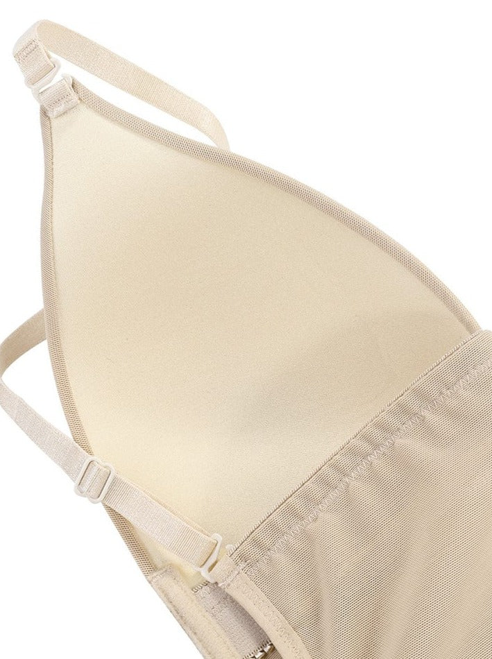 Plunge Low-Back Thong Shapewear Bridal Bodysuit