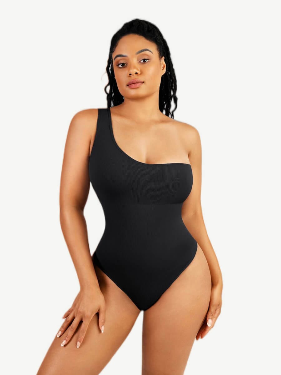 Seamless One-Shoulder Waist Sculpting Tummy Control Body Bodysuit