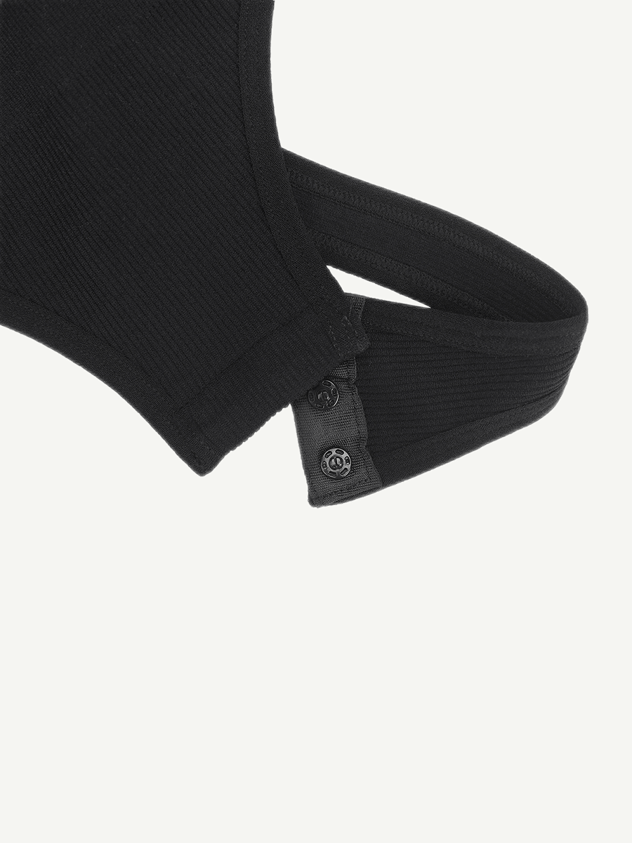 Long Sleeved V-neck Waist Shaping Tummy Control Seamless Bodysuit