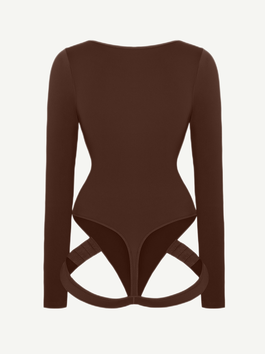 Scoop Neck Butt Lifting Shapewear Thong Bodysuit