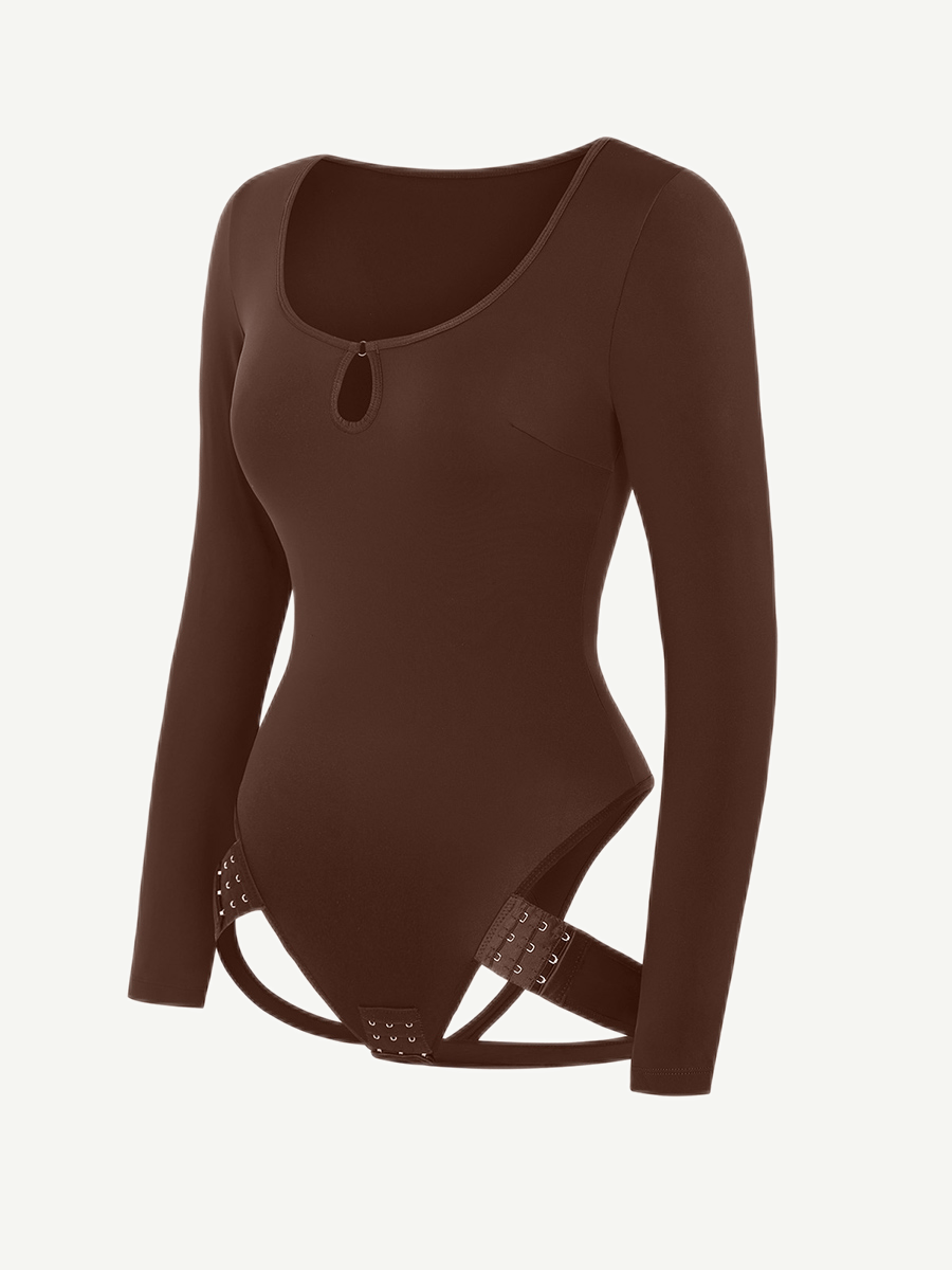Scoop Neck Butt Lifting Shapewear Thong Bodysuit