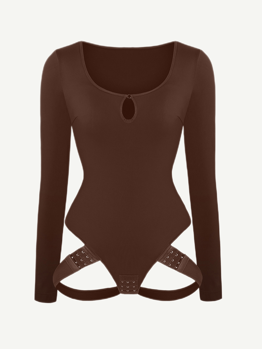 Scoop Neck Butt Lifting Shapewear Thong Bodysuit