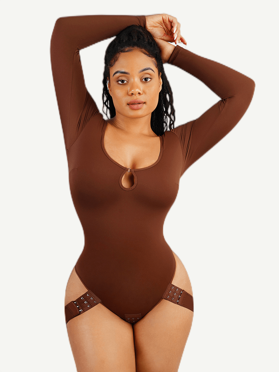 Scoop Neck Butt Lifting Shapewear Thong Bodysuit