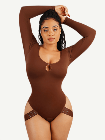 Scoop Neck Butt Lifting Shapewear Thong Bodysuit