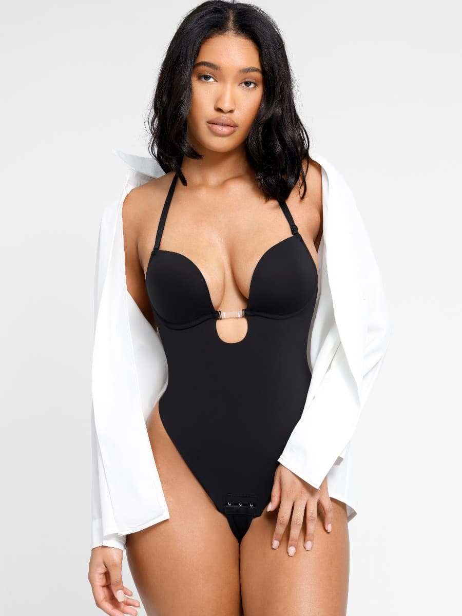 One-piece Front Low-cut Beauty Back Wedding Thong Bodysuit