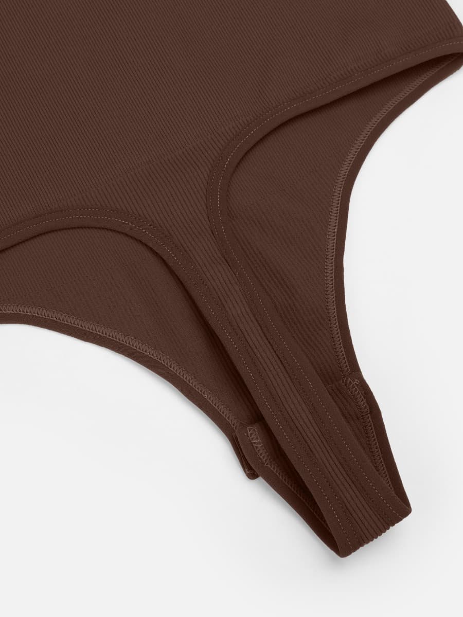 Long Sleeved V-neck Waist Shaping Tummy Control Seamless Bodysuit