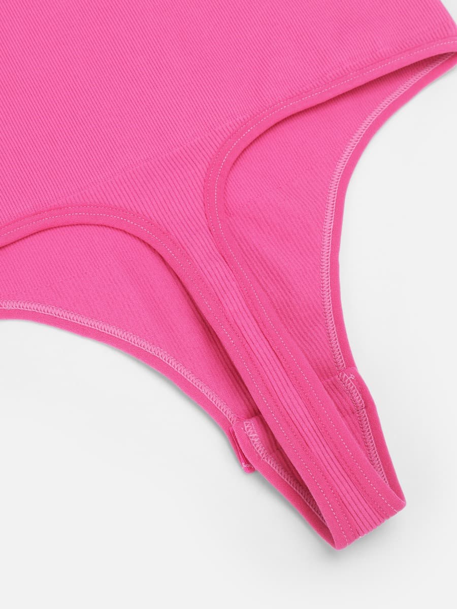 Long Sleeved V-neck Waist Shaping Tummy Control Seamless Bodysuit