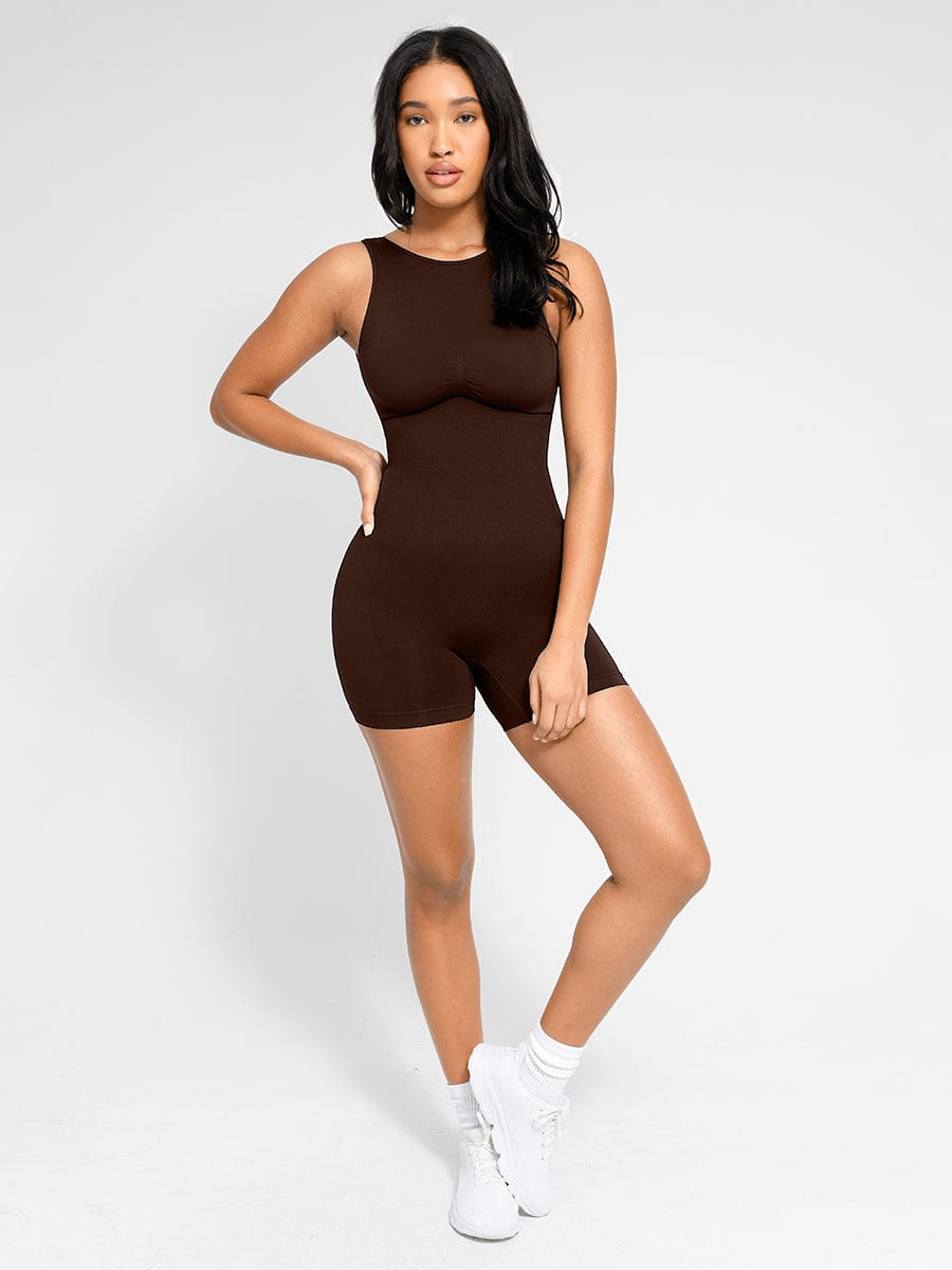 Round Neck Seamless Sexy U Back Shape Shapewear with Removable Cups
