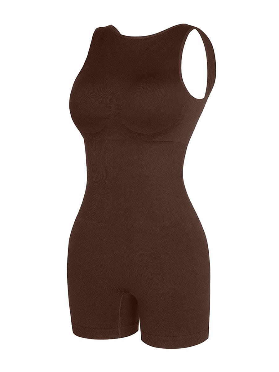Round Neck Seamless Sexy U Back Shape Shapewear with Removable Cups