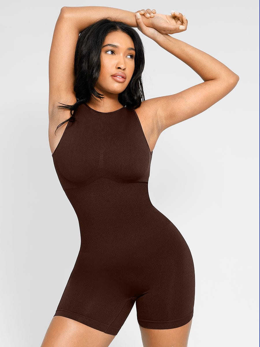 Round Neck Seamless Sexy U Back Shape Shapewear with Removable Cups