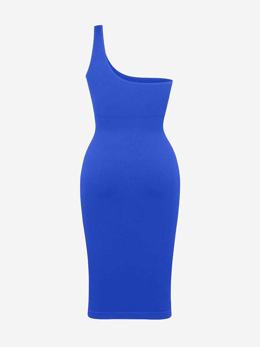 🌿Seamless Eco-friendly One-shoulder Slanted Neck Waist Trimming Shaper Dress