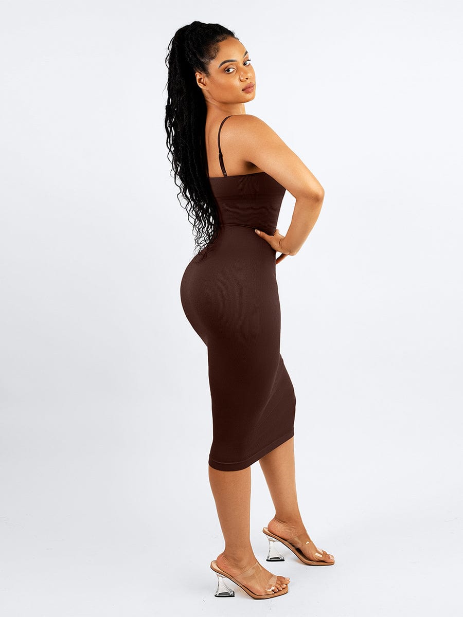 🌿 Eco-friendly Seamless 360° Waist Control Midi Shaping Dress