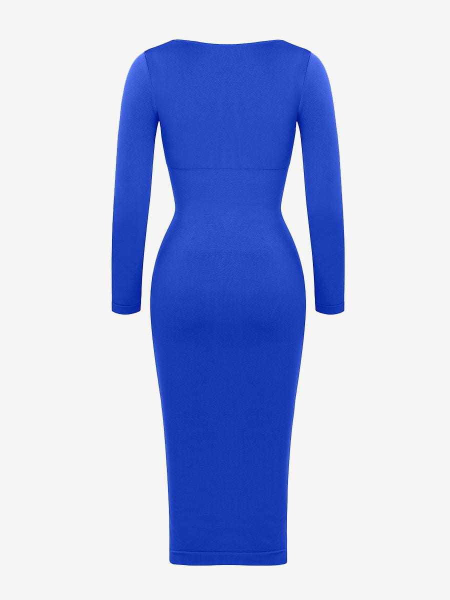 🌿 Eco-friendly Seamless Square Neck Long Sleeve Shaper Dress