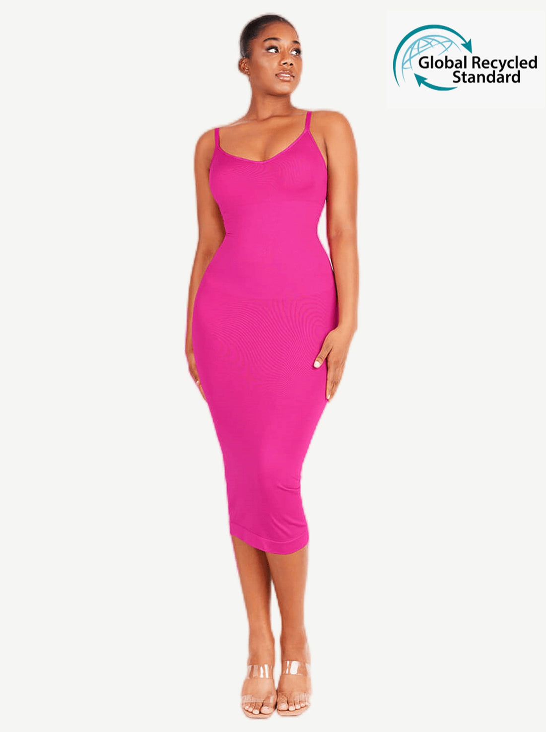🌿Eco-friendly Spaghetti Strap V-neck Snatched Seamless Shaper Dress