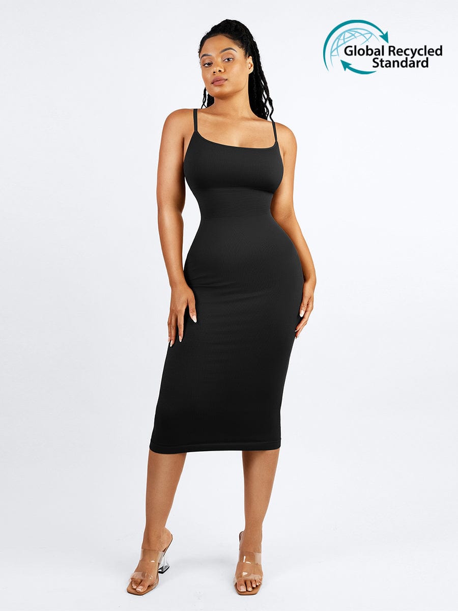 🌿 Eco-friendly Seamless 360° Waist Control Midi Shaping Dress