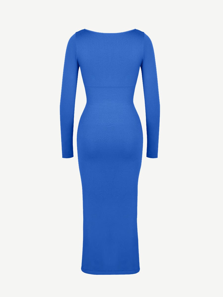 🌿 Eco-friendly Seamless Bust Support Tummy Control High Side Slit Shaping Dress