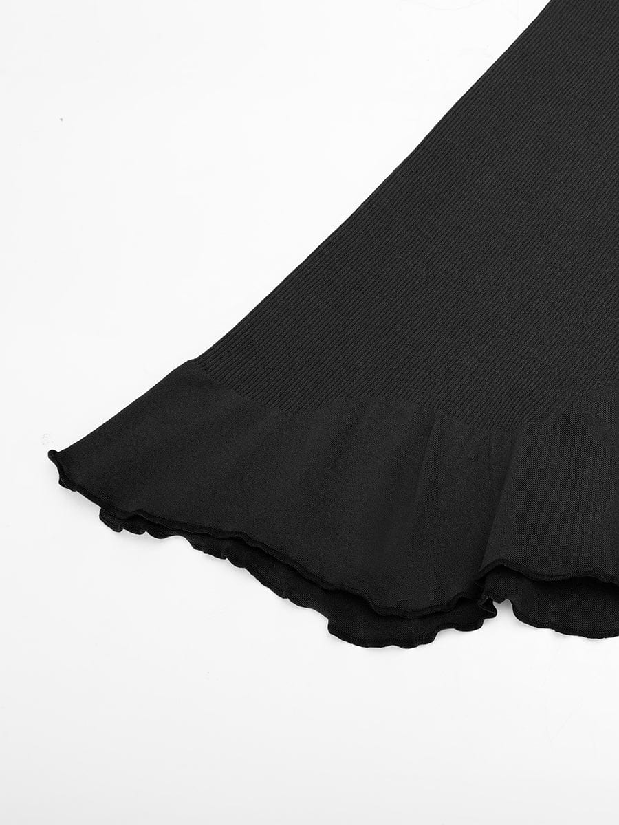 Seamless Sleeveless Irregular Ruffled Hem Waist and Abdomen Shaping Dress