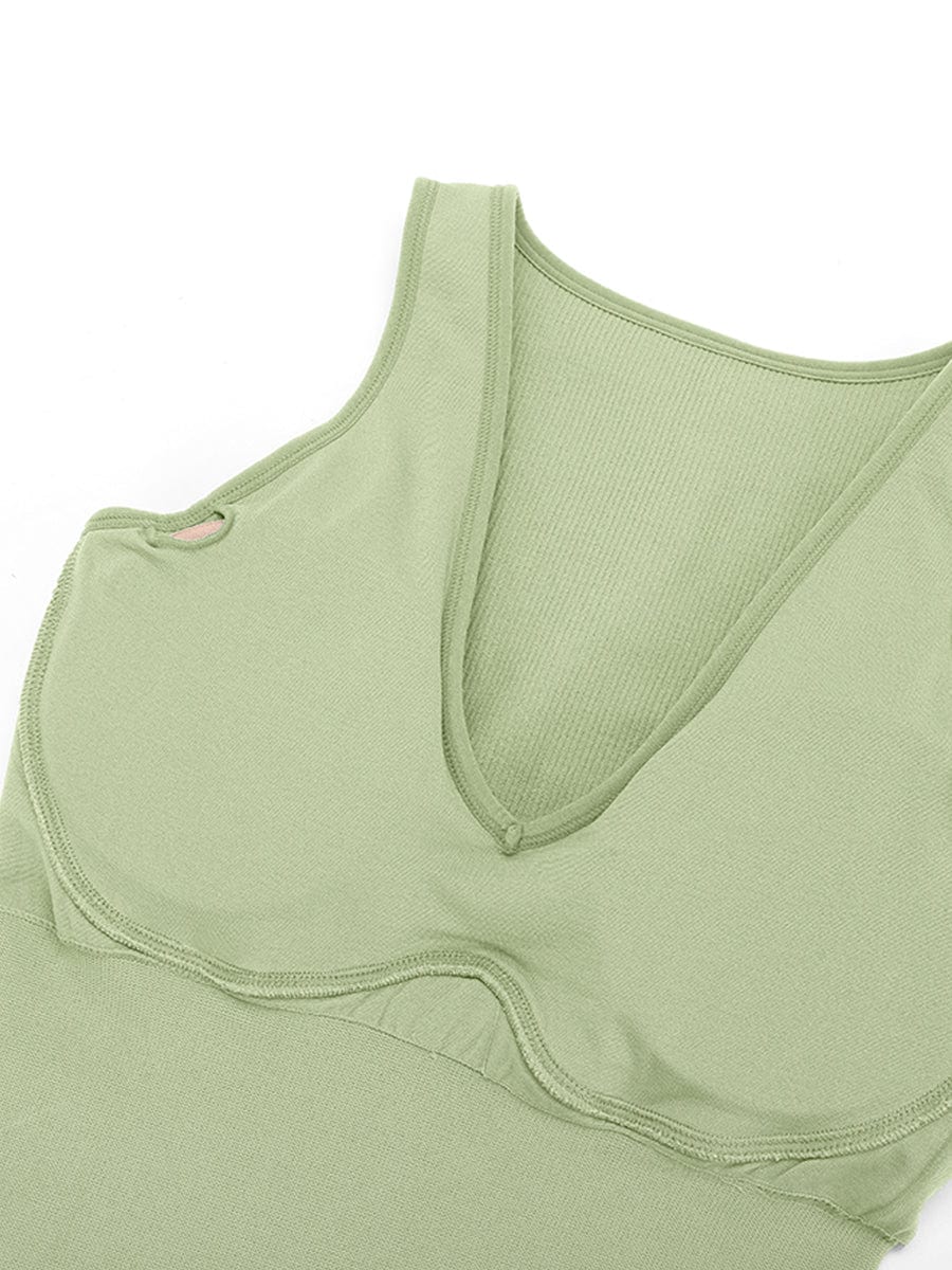 Seamless Sleeveless Irregular Ruffled Hem Waist and Abdomen Shaping Dress
