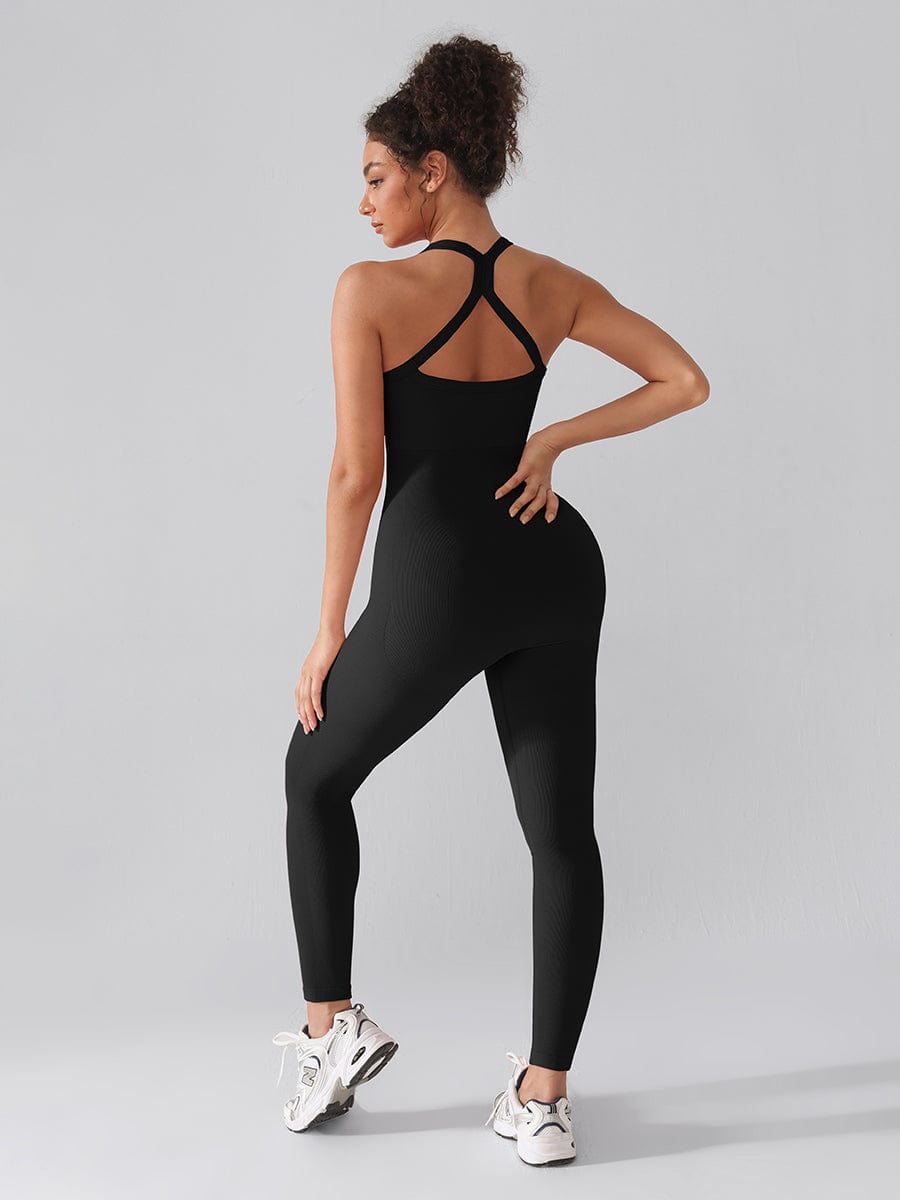 Seamless Sports Shaping 2 in 1 Waist and Tummy Control Bra-free Jumpsuit