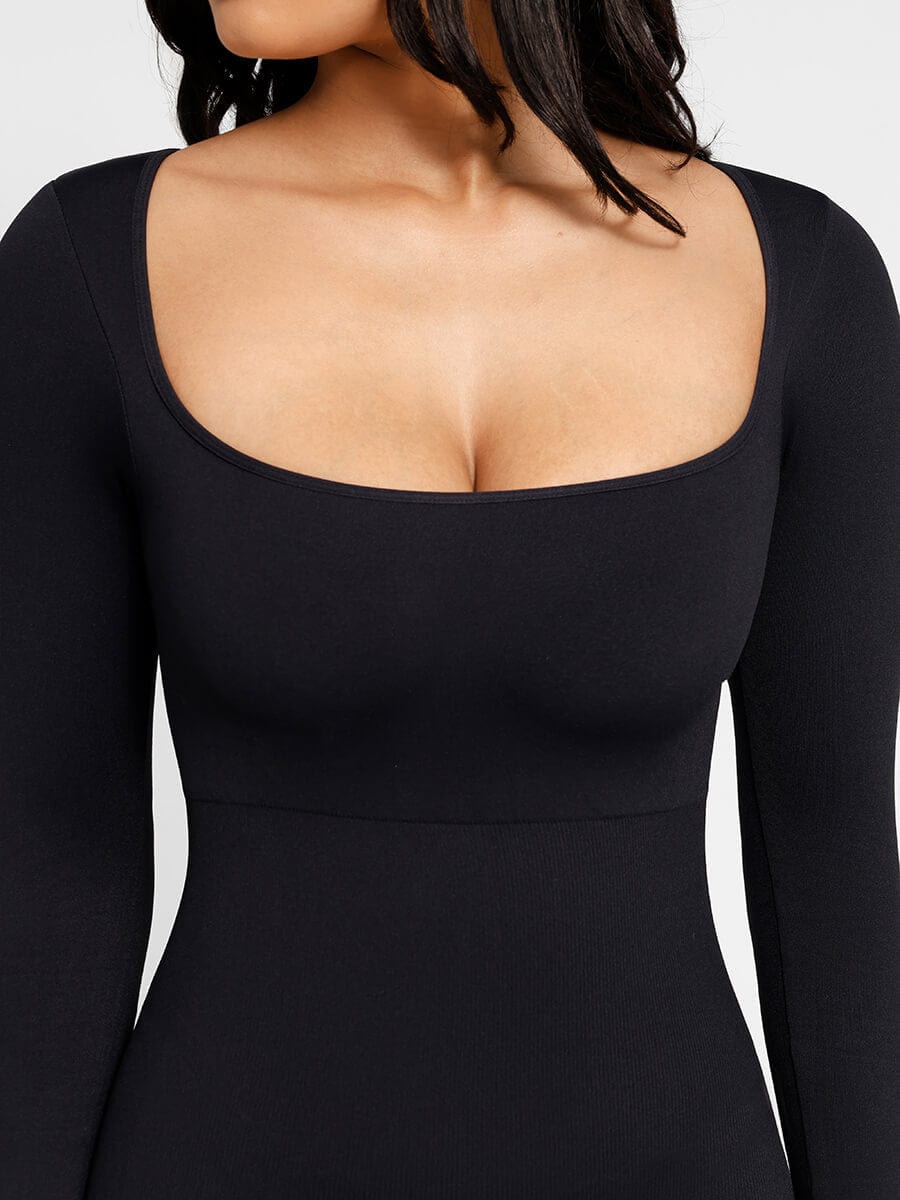 Seamless Inverted T-shoulder One-piece Flared Jumpsuit