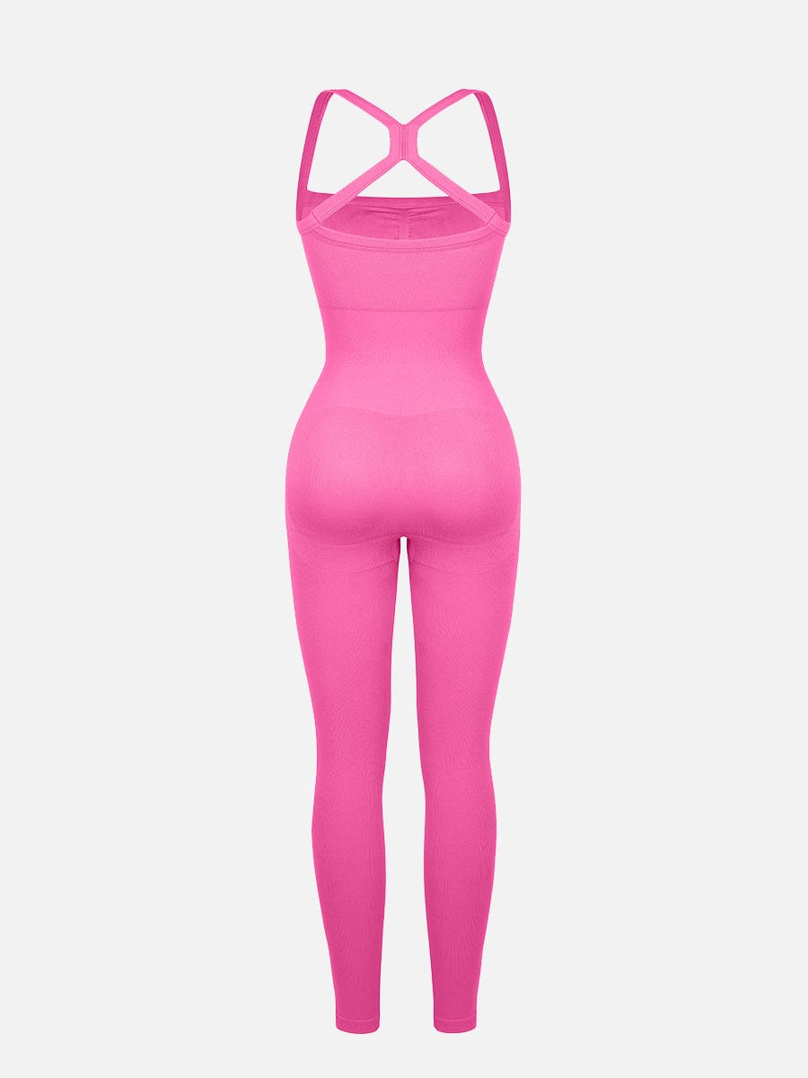 Seamless Sports Shaping 2 in 1 Waist and Tummy Control Bra-free Jumpsuit