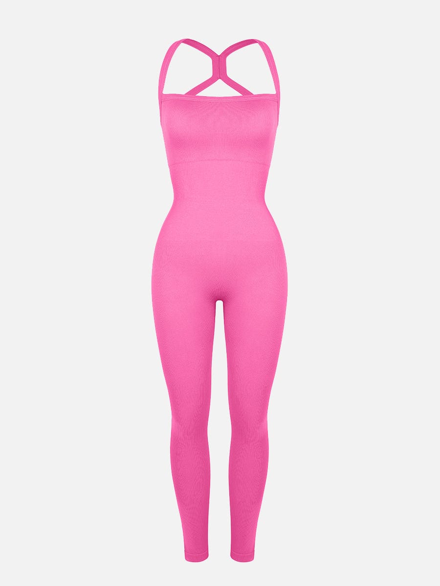 Seamless Sports Shaping 2 in 1 Waist and Tummy Control Bra-free Jumpsuit