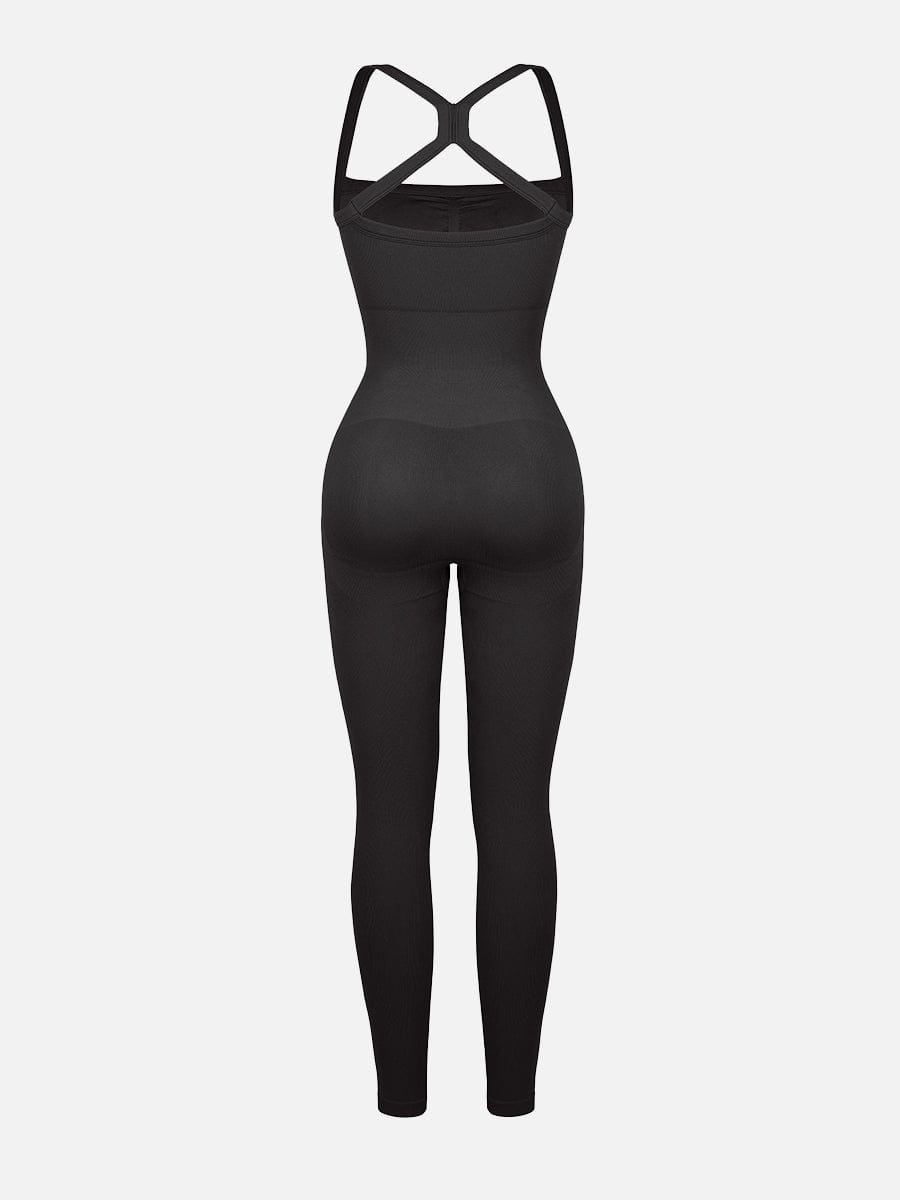 Seamless Sports Shaping 2 in 1 Waist and Tummy Control Bra-free Jumpsuit