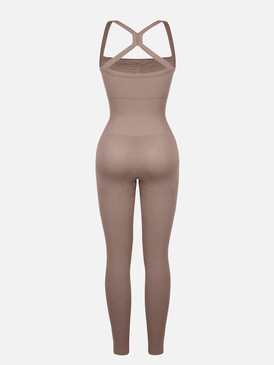 Seamless Sports Shaping 2 in 1 Waist and Tummy Control Bra-free Jumpsuit