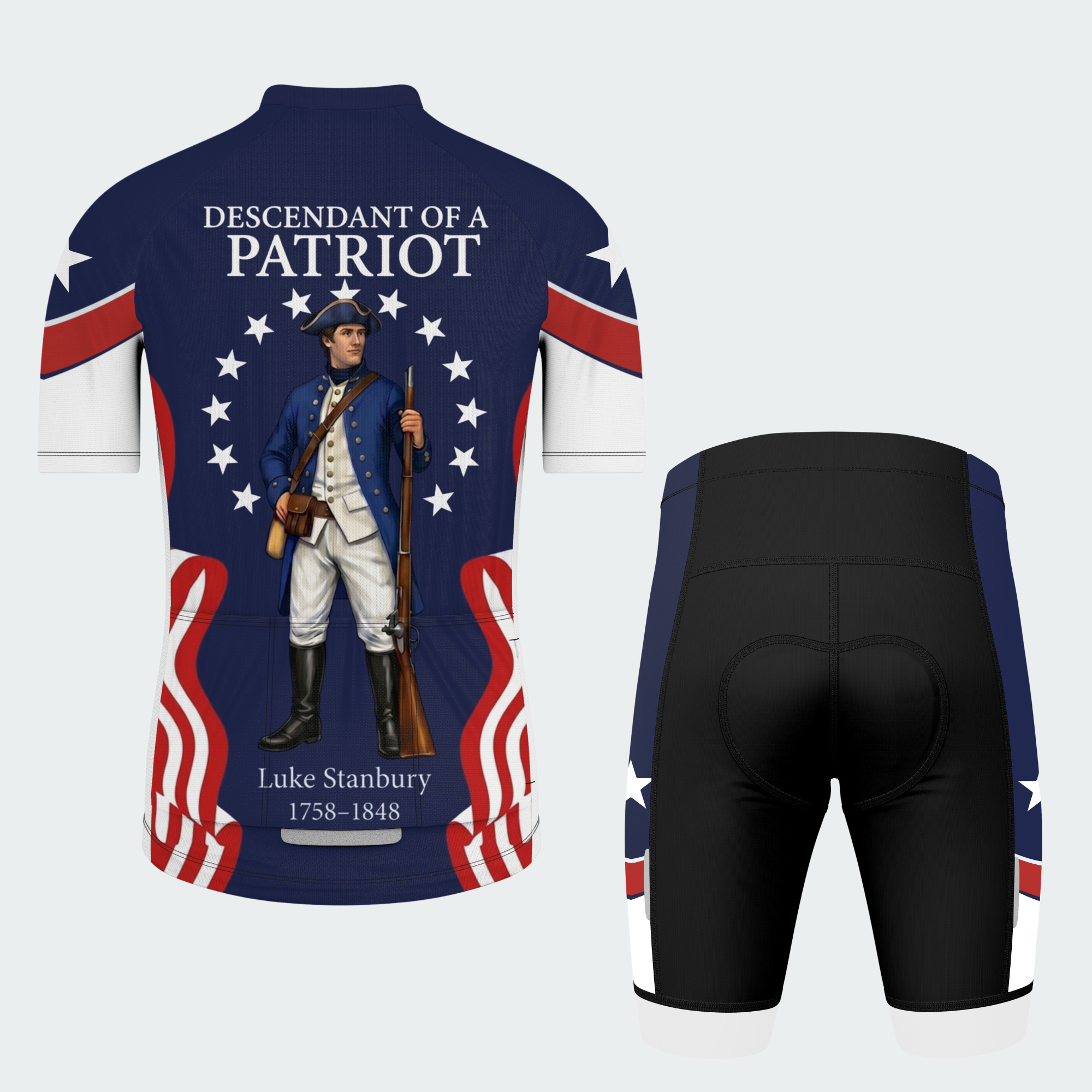 Men’s American Pride Descendant of a Patriot Custom Cycling Jersey