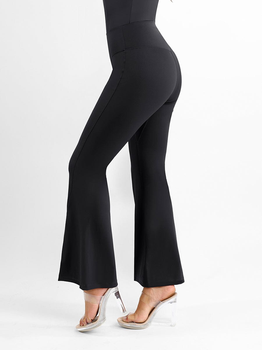 High Rise Tummy Control Split Hem Flare Shapewear Pants