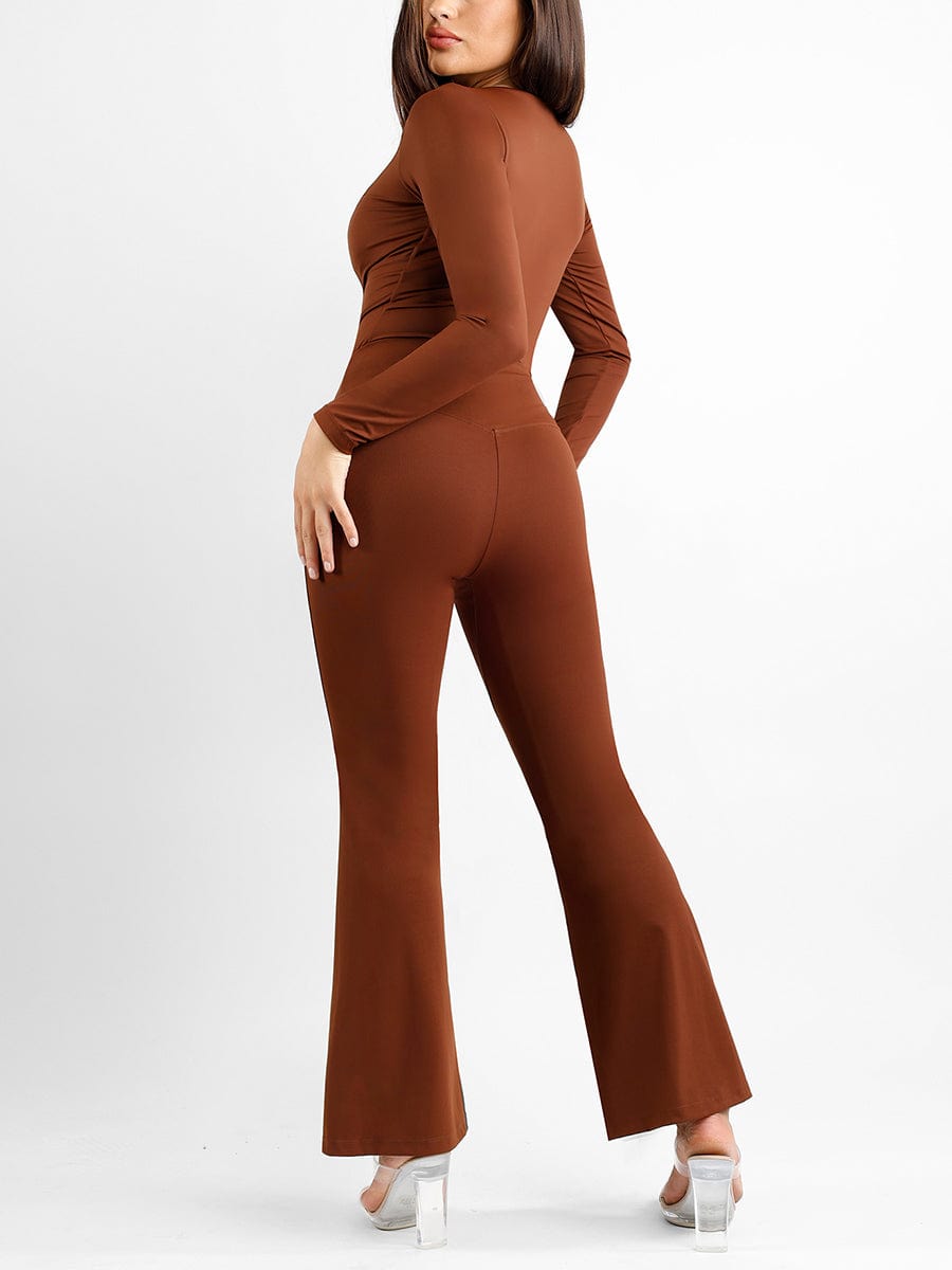 High Rise Tummy Control Split Hem Flare Shapewear Pants