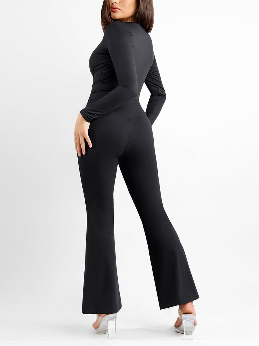High Rise Tummy Control Split Hem Flare Shapewear Pants
