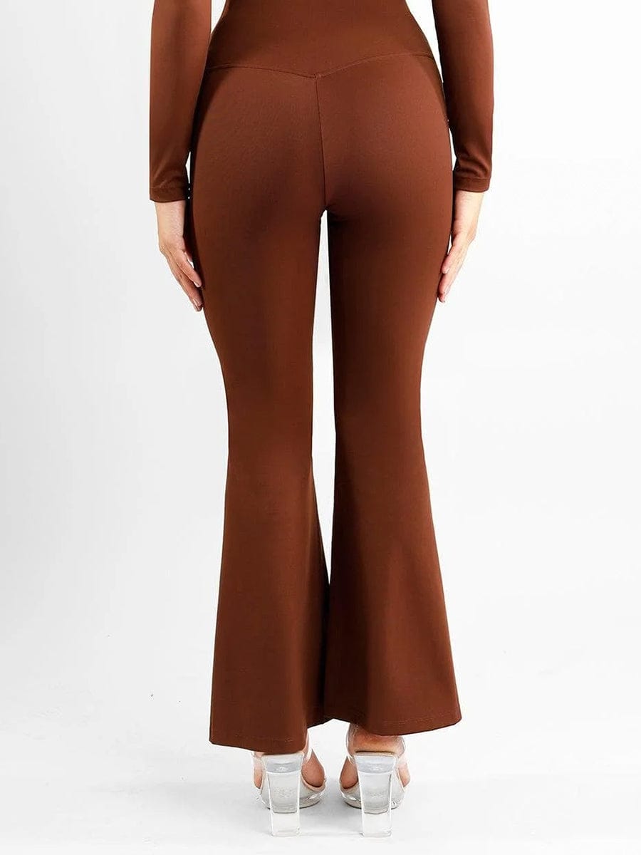 High Rise Tummy Control Split Hem Flare Shapewear Pants