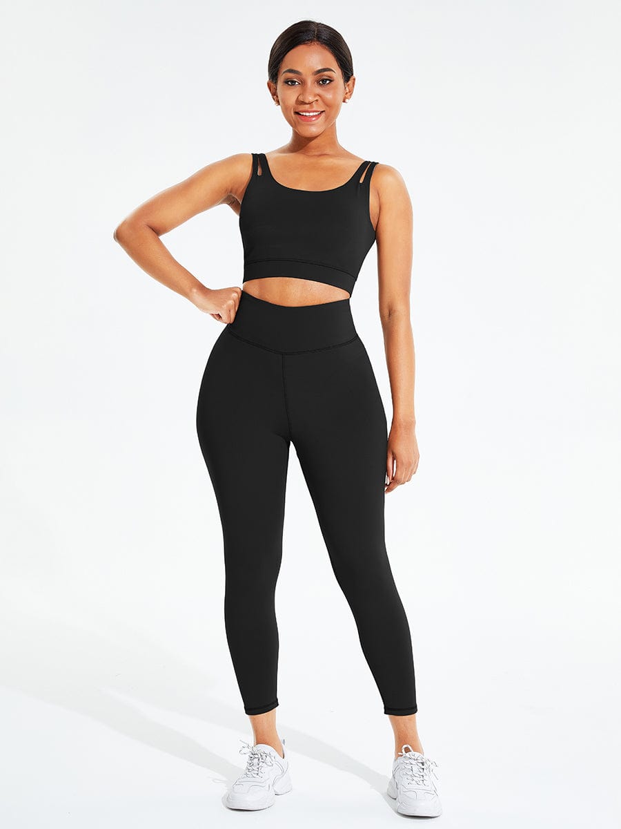 Black Seamless Sports Bra High Waist Leggings Simplicity