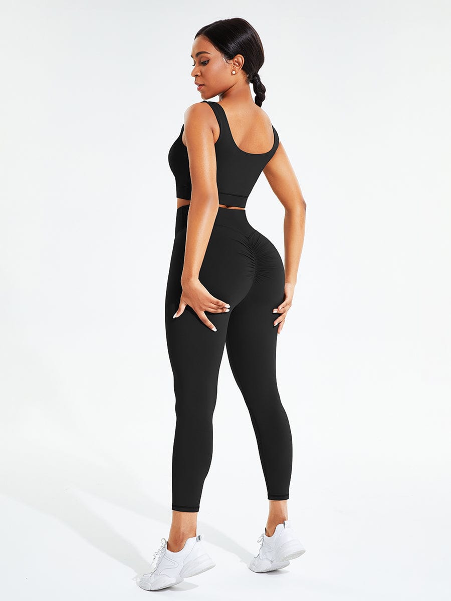 Black Seamless Sports Bra High Waist Leggings Simplicity