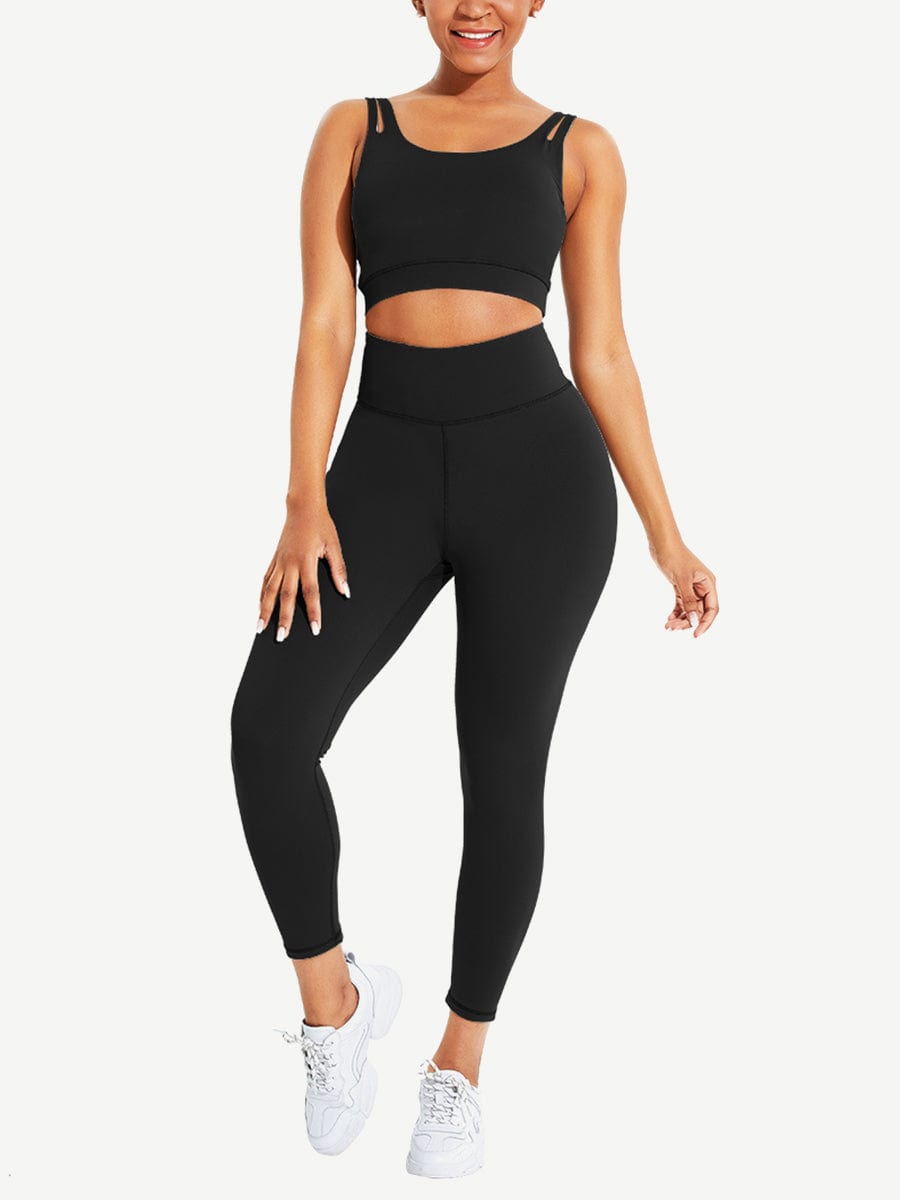 Black Seamless Sports Bra High Waist Leggings Simplicity