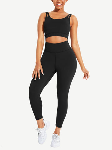 Black Seamless Sports Bra High Waist Leggings Simplicity