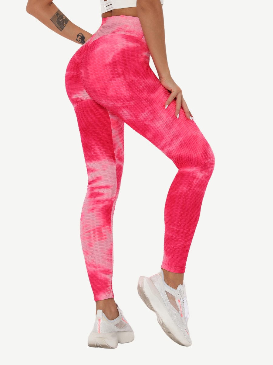 Adorable Deep Blue Tie-Dyed Yoga Leggings Ankle Length Nice Quality