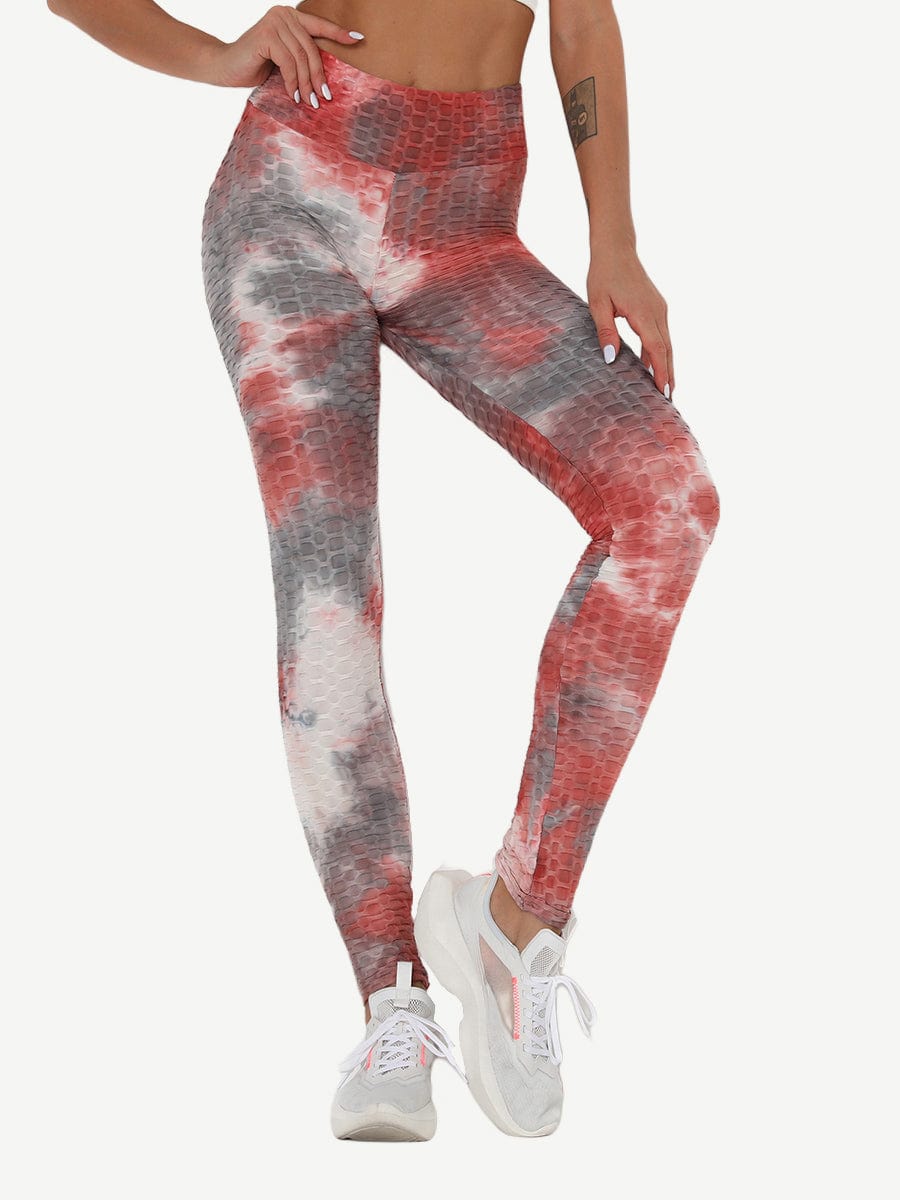 Adorable Deep Blue Tie-Dyed Yoga Leggings Ankle Length Nice Quality