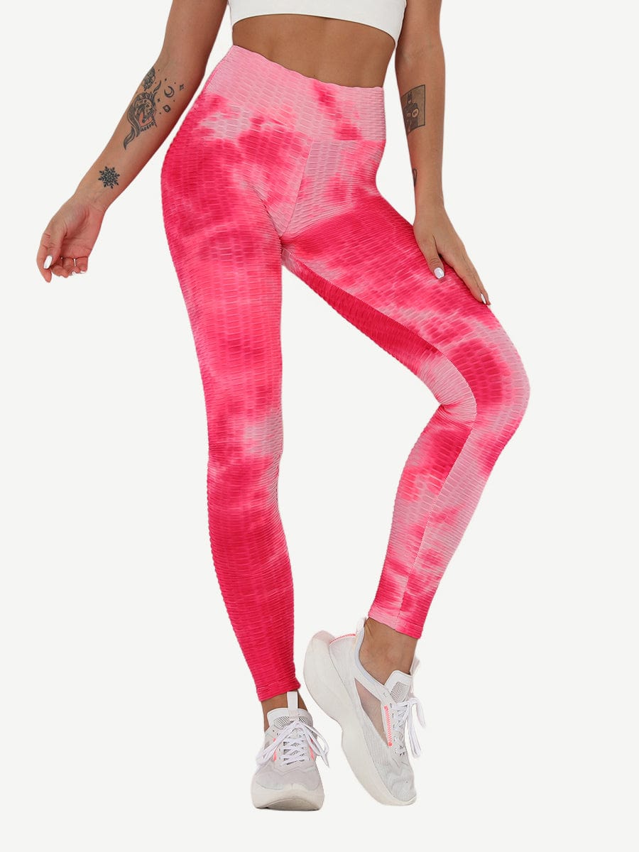 Adorable Deep Blue Tie-Dyed Yoga Leggings Ankle Length Nice Quality