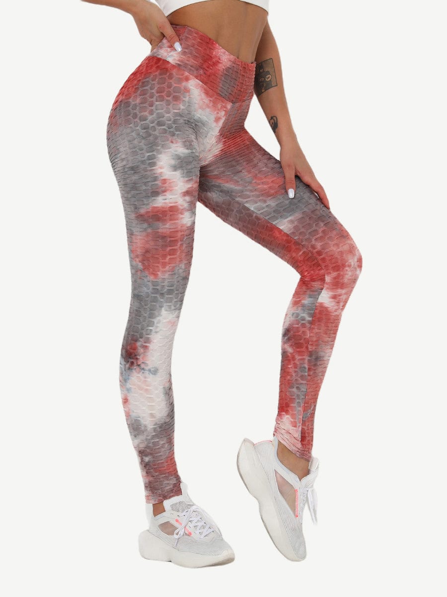 Adorable Deep Blue Tie-Dyed Yoga Leggings Ankle Length Nice Quality