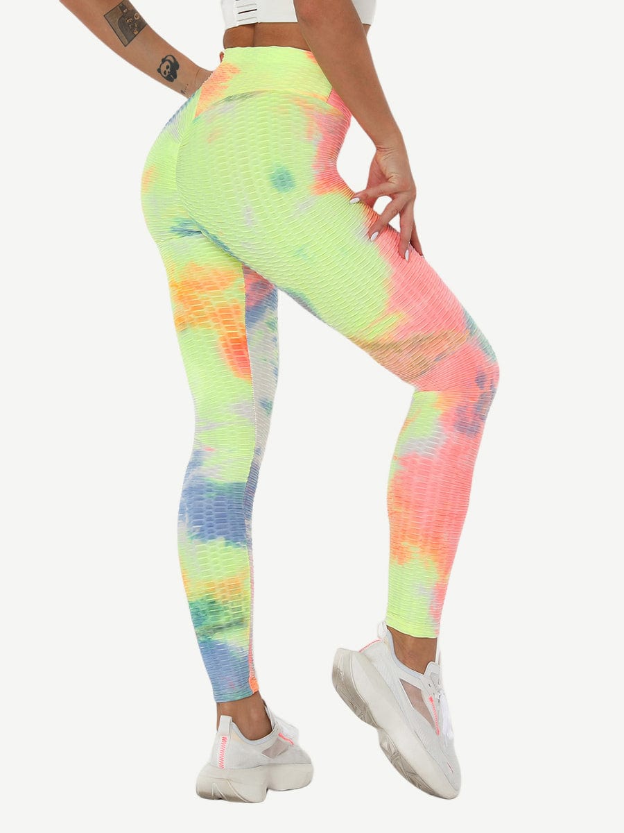Adorable Deep Blue Tie-Dyed Yoga Leggings Ankle Length Nice Quality